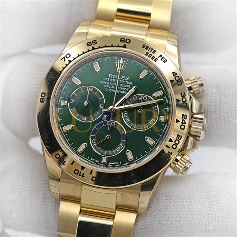 rolex daytona full gold green dial|rolex cosmograph daytona 116508.